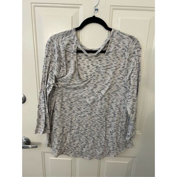LOFT Grey Sweatshirt Low Back Long Sleeves Light Stretchy Comfy SOFT! SZ XL - Picture 5 of 9